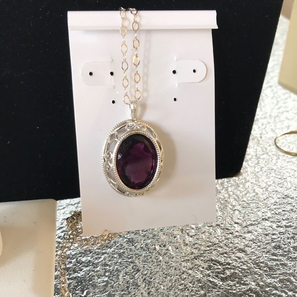 Sterling Silver - Purple Fluorite - pendant